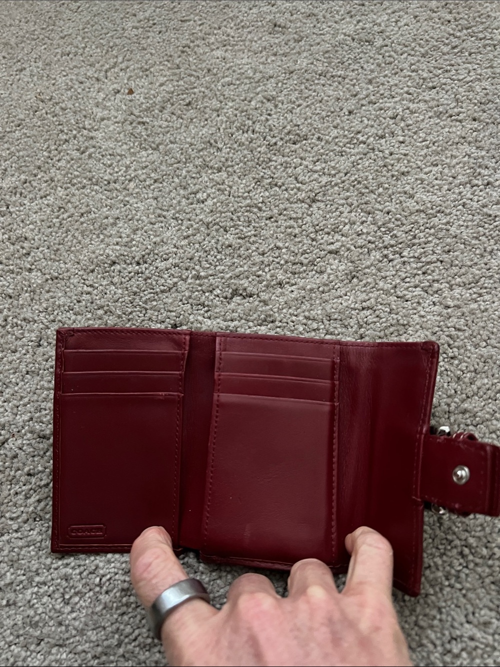Coach Red Signature Buckle Continental Wallet - Picture 4 of 7